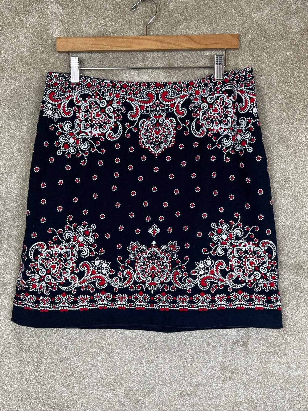Talbots Skirt Womens 10 Cotton Blend Side Zip Lined Knee Length- 5345